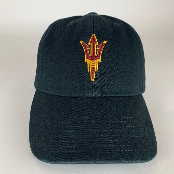 Arizona State Sun Devils NCAA Black 47 Brand Clean Up Relaxed Fit Strapback Hat - Picture 2 of 6